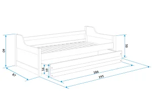 BMS Detská posteľ s prístelkou DAWID 2 | biela 80 x 190 cm