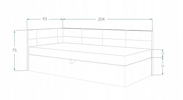 FDM Čalúnená jednolôžková posteľ BILLY | sivá 90 x 200 cm