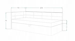 FDM Čalúnená jednolôžková posteľ BILLY | sivá 90 x 200 cm