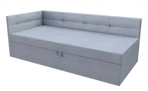 FDM Čalúnená jednolôžková posteľ BILLY | sivá 90 x 200 cm