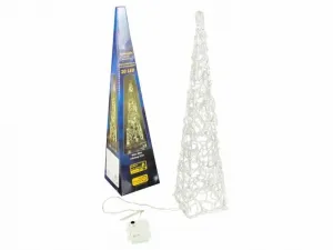 Nexos 5976 Vianočná dekorácia - Akrylový kužeľ - 60 cm, teple biely na batérie
