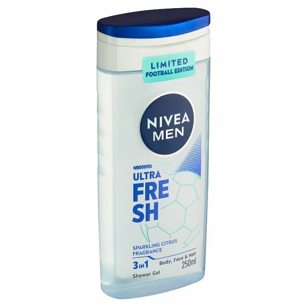 NIVEA MEN Ultra Fresh osviežujúci sprchový gél 3v1 250 ml