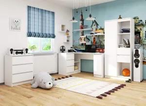 Ak furniture Rohový písací stôl B20 155 cm biely ľavý