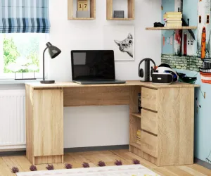 Ak furniture Rohový stôl B20 dub sonoma pravý