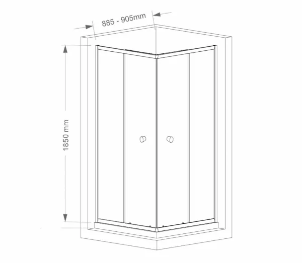 AQUALINE - AGGA štvorcová sprchová zástena 900x900, číre sklo HLF909Y