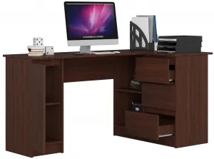 Ak furniture Rohový písací stôl B20 wenge pravý