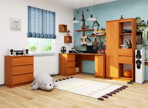 Ak furniture Rohový písací stôl B20 jelša ľavý