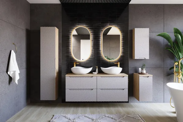 ArtCom Vysoká skrinka do kúpeľne OCEAN Beige 80-02-2D