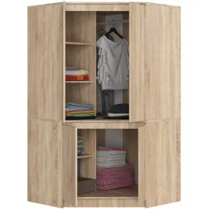 Ak furniture Rohová šatní skříň CLP 100 cm 4D dub sonoma