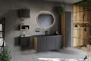 ArtCom Vysoká skrinka do kúpeľne OCEAN Black 80-01-1D
