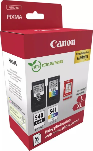 kazeta CANON PG-540 L black + CL-541 XL color MG2150/3150 + GP501 10x15