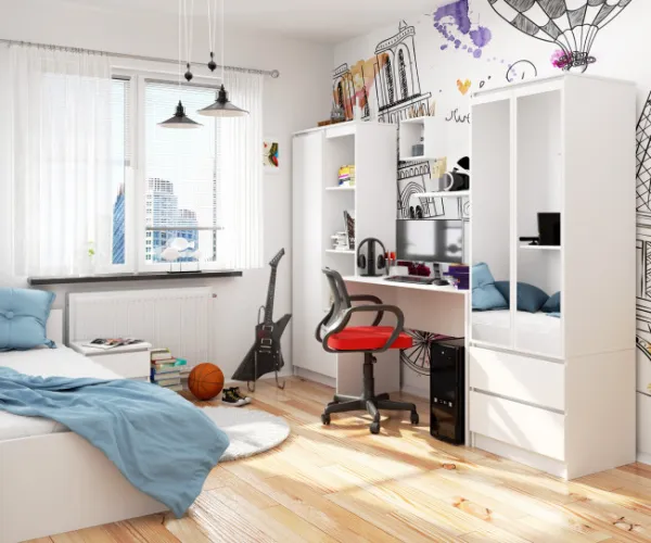 Ak furniture Volně stojící psací stůl B-17 120 cm bílý