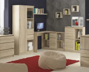 Ak furniture Rohový psací stůl B-17 s komodou dub sonoma