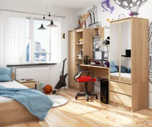 Ak furniture Volně stojící psací stůl B-17 120 cm dub sonoma