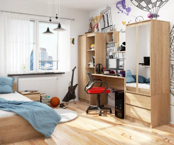 Ak furniture Volně stojící psací stůl B-17 120 cm dub sonoma