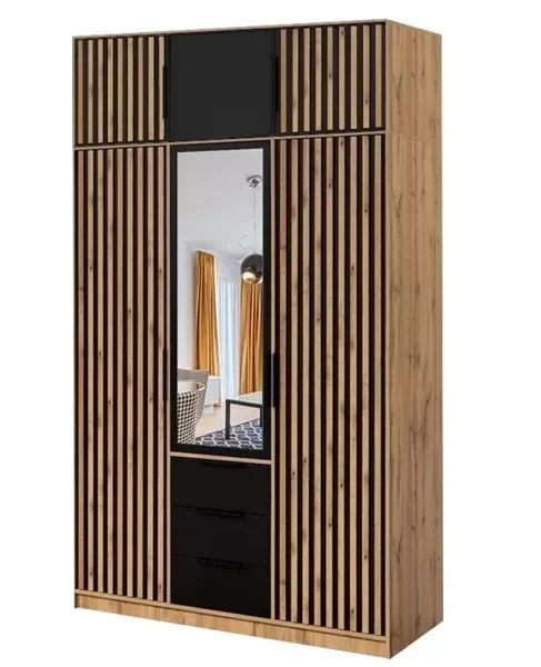 ArtStol Nadstavec ku skrini BALI LUX D3 | dub wotan/čierna