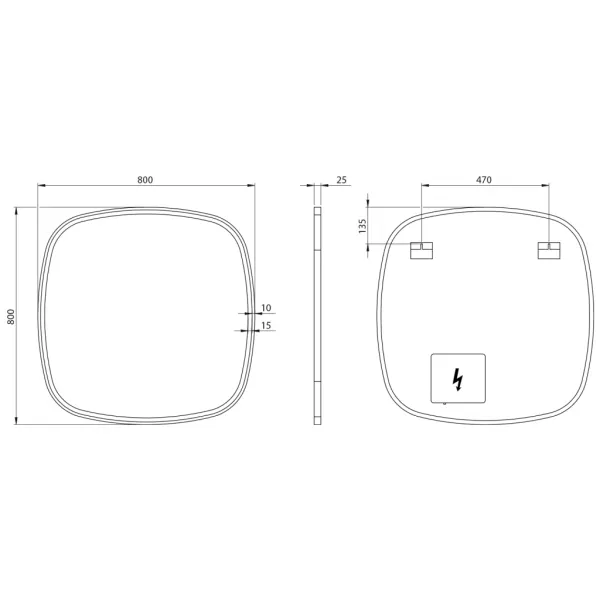 SAPHO - BUTO zrkadlo s LED osvetlením 80x80cm BU080