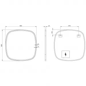 SAPHO - BUTO zrkadlo s LED osvetlením 80x80cm BU080