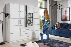 ArtStol Šatníková skriňa BALI D4 s nadstavcom | biela 196 cm