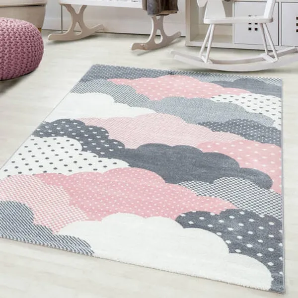 Detský koberec Bambi mraky ružový