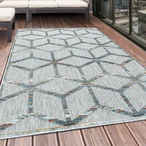 Šnúrkový koberec Bahama 3D romby multicolor