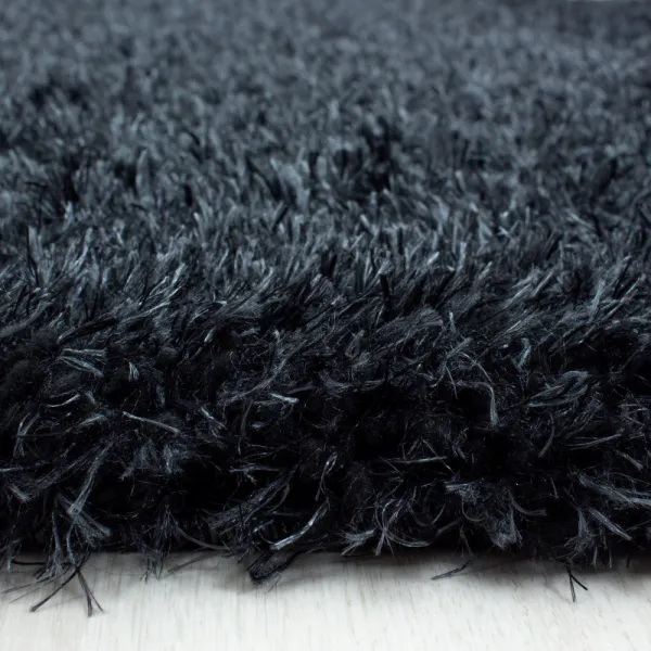 Ayyildiz koberce Kusový koberec Brilliant Shaggy 4200 Black kruh - 200x200 (priemer) kruh cm