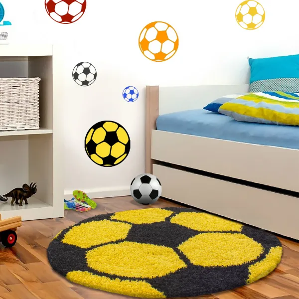 Detský koberec Fun loptička kruh, žltý