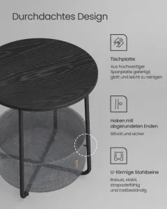 SONGMICS Odkládací stolek Vasagle Moris černý/šedý