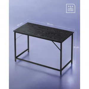 VASAGLE Písací stôl čierny 120 x 60 x 76 cm