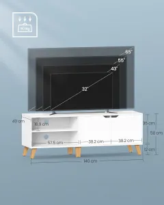 SONGMICS TV stolek Vasagle Indigo bílý