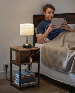 SONGMICS Odkládací stolek se zásuvkou Vasagle Pranky hnědý/černý