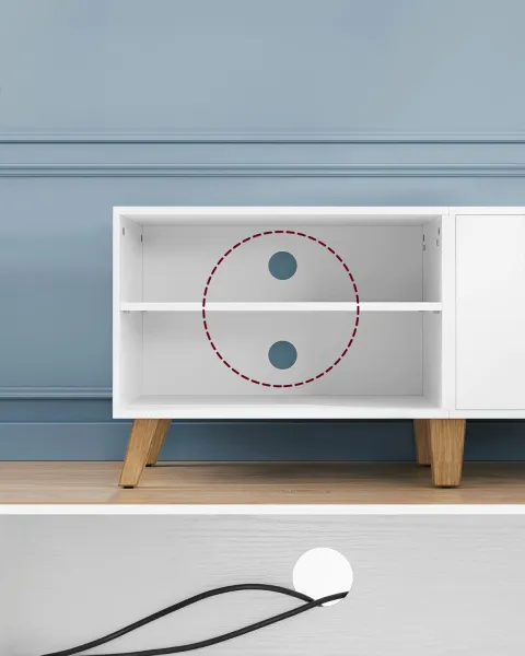 SONGMICS TV stolek Vasagle Indigo bílý