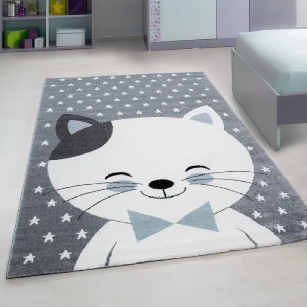 Detský koberec Kids Mačička modrý