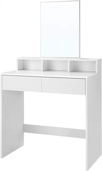 VASAGLE Biely toaletný stolík 80 × 40 × 140 cm