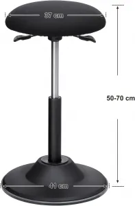 SONGMICS Otočná balanční kancelářská židle Oxbord černá