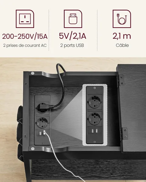 Príručný stolík so zásuvkami LET311B56