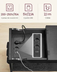 Príručný stolík so zásuvkami LET311B56