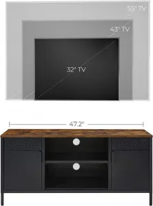 SONGMICS Televizný stolík 120x40x55cm čiernohnedý