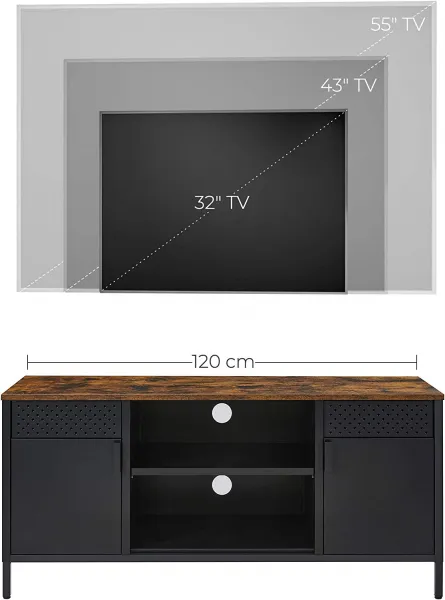 SONGMICS Televizný stolík 120x40x55cm čiernohnedý