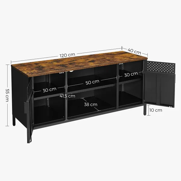 SONGMICS Televizný stolík 120x40x55cm čiernohnedý