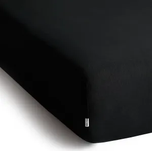 Bavlnené jersey prestieradlo s gumou DecoKing Amber čierne, veľkosť 160-180x200+30