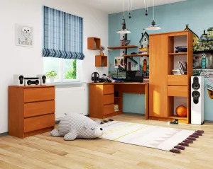 Ak furniture Rohový písací stôl B16 124 cm jelša ľavý