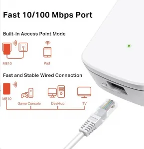 MERCUSYS ME10 WiFi4 Extender/Repeater (N300,2,4GHz,1x100Mb/s LAN)