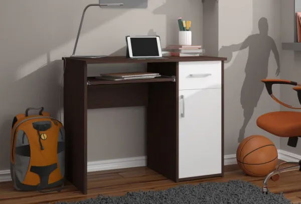 Ak furniture Volně stojící psací stůl Pin 90 cm wenge/bílý