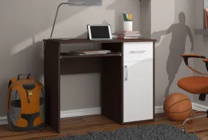 Ak furniture Volně stojící psací stůl Pin 90 cm wenge/bílý