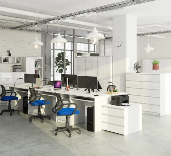 Ak furniture Volně stojící psací stůl CLP 135 cm bílý lesk