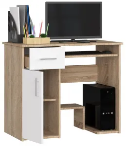 Ak furniture Volně stojící psací stůl Jay 90 cm dub sonoma/bílý