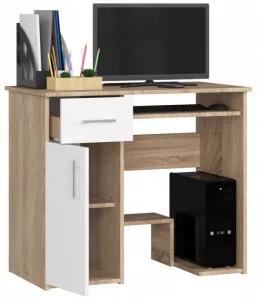 Ak furniture Volně stojící psací stůl Jay 90 cm dub sonoma/bílý