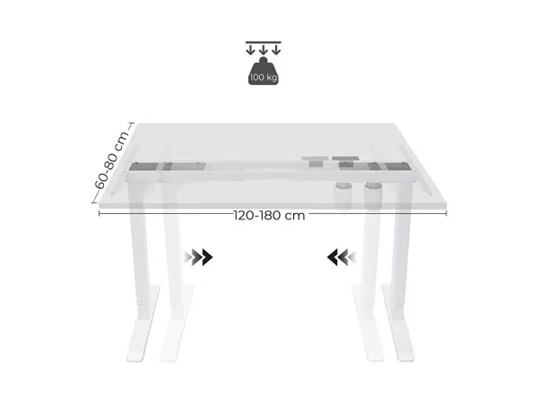 SONGMICS Nastaviteľný elektrický rám stola biely