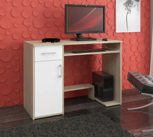 Ak furniture Volně stojící psací stůl Jay 90 cm dub sonoma/bílý